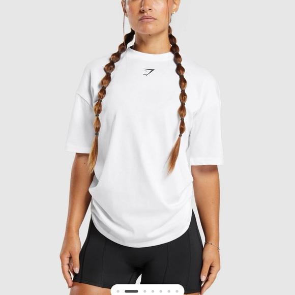 Gymshark Women's White Tee with Bold Logo - Picture 2 of 4